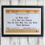 Train Ticket Not Places But People That Matter Forever Personalised Framed Poster