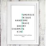 Husband Acrostic Poem Poster