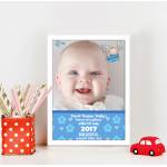 Baby Arrival - Blue - Personalised Poster