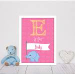 Letter & Name - Pink - Personalised Poster