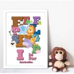 Animal Alphabet Personalised Poster