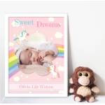 Rainbow Baby Girl Personalised Poster