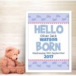 Footprints Baby Personalised Poster