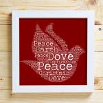 Dove Word Cloud Box Frame