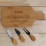 Cheesy Pun Engraved Cheeseboard