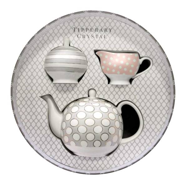 Spots & Stripes Teapot, Sugar & Creamer Set