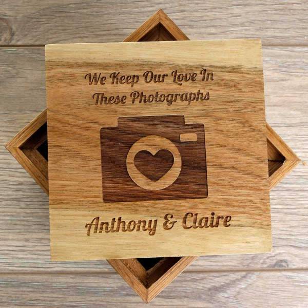 Four-Sided Camera Photo Keepsake Box - Personalised