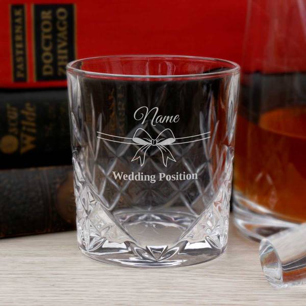 Wedding Bow - Whiskey Cut-Glass Personalised