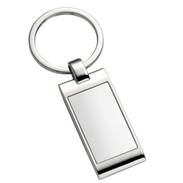 Engraved - Chrome Rectangular Keyring