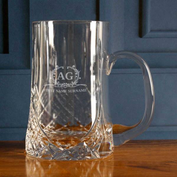 Monogram - Personalised Stein Glass Crystal Tankard