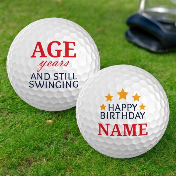 Happy Birthday Personalised Golf Ball - Set of 3 Balls