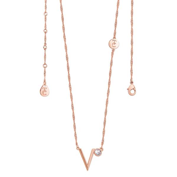 Letter V Rose Gold Pendant