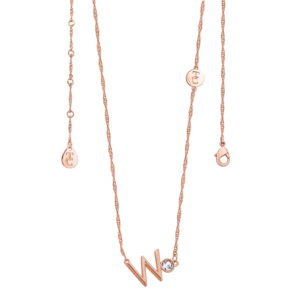 Letter W Rose Gold Pendant