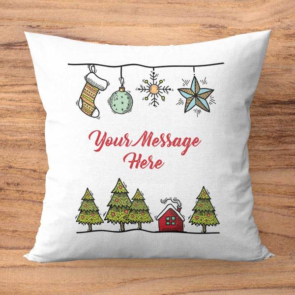 Any Message Christmas Personalised Cushion Square