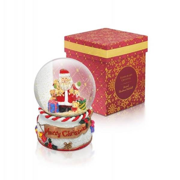 Tipperary Crystal Santa Toys Musical Snow Globe