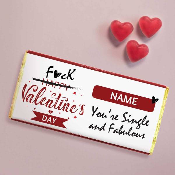 Single And Fabulous Personalised Chocolate Bar