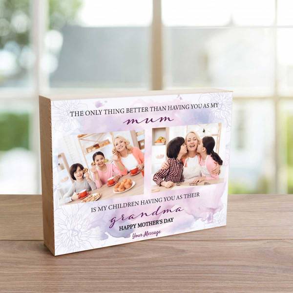 Happy Mother's Day Grandma - Wooden Photo Blocks