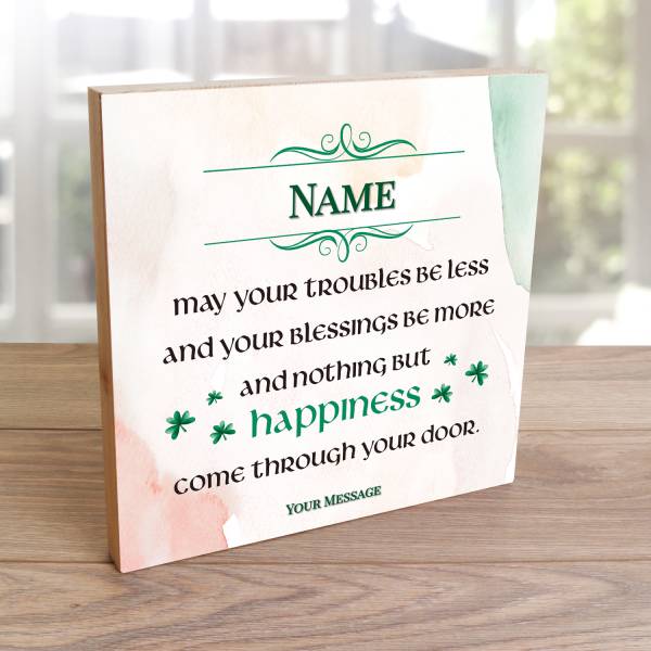 Irish Blessing Any Message - Wooden Photo Blocks