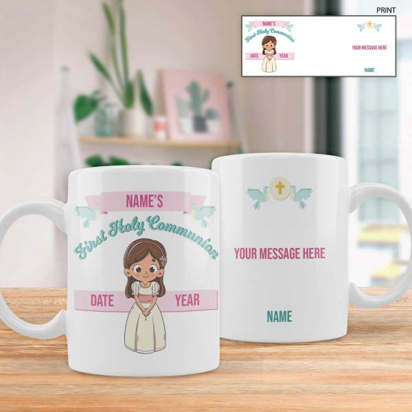 Name's First Holy Communion Girl - Personalised Mug