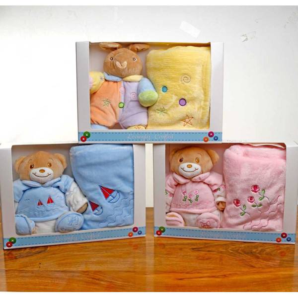 Plush Bear with Matching Blanket - Personalised