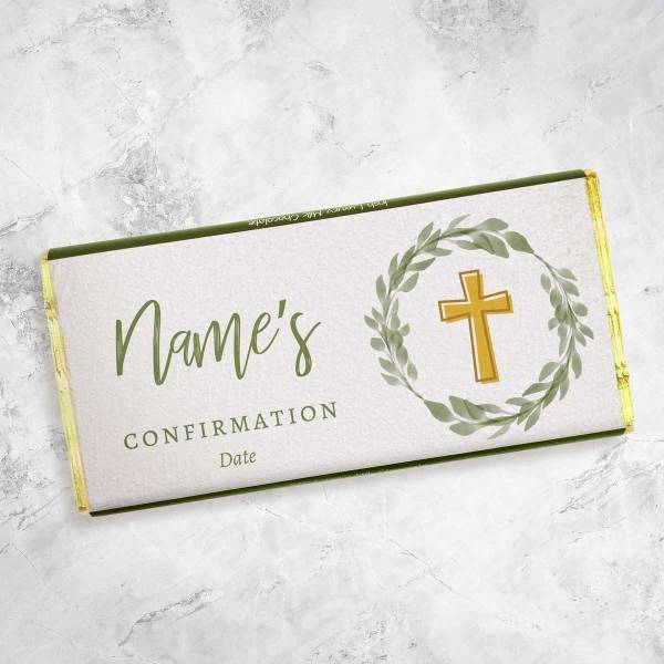 Name's Confirmation Wreath Personalised Chocolate Bar