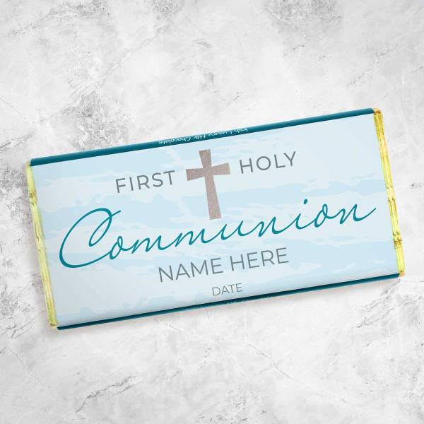 First Holy Communion Cross Personalised Chocolate Bar