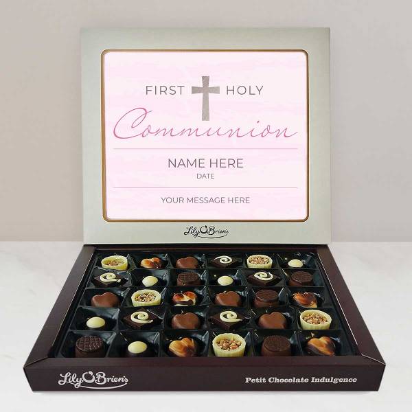 First Holy Communion Cross - Personalised Chocolate Box 290g