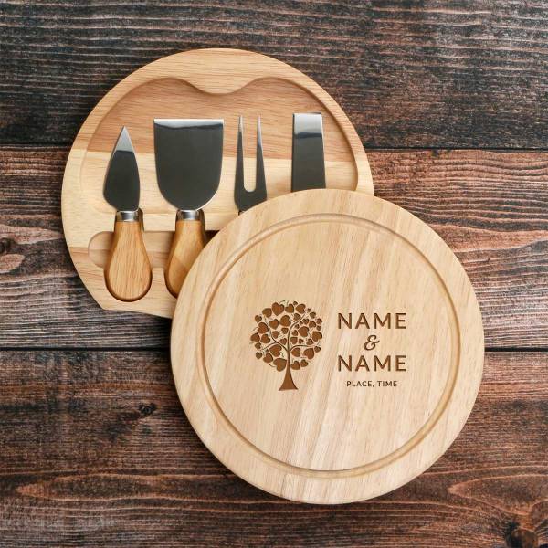 Couples Engraved Circular Cheeseboard