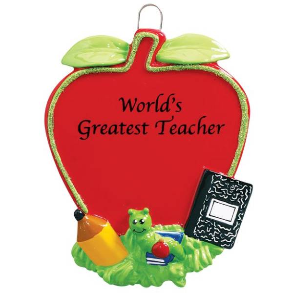 Personalised Ornament Teachers Apple