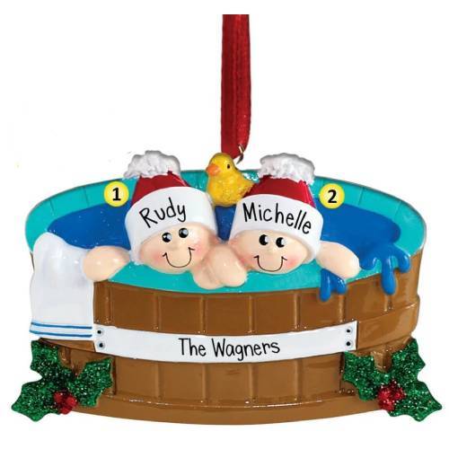 Personalised Christmas Ornament Hot Tub Heaven- Couple