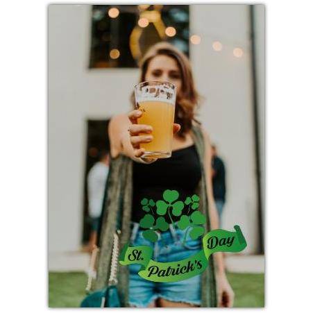 St Patricks Day Big Photo Upload Banner Greeting Card