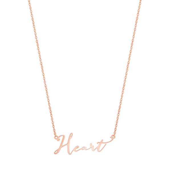 Tipperary Heart Script Rose Gold Pendant