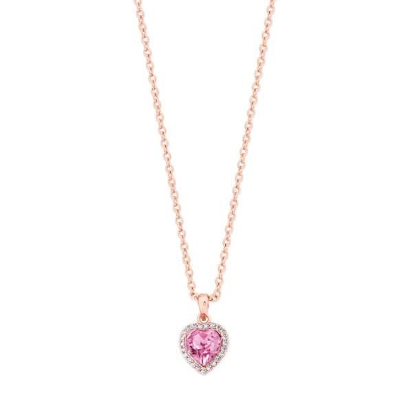 Tipperary Crystal Pink Heart Cz Rose Gold Pendant