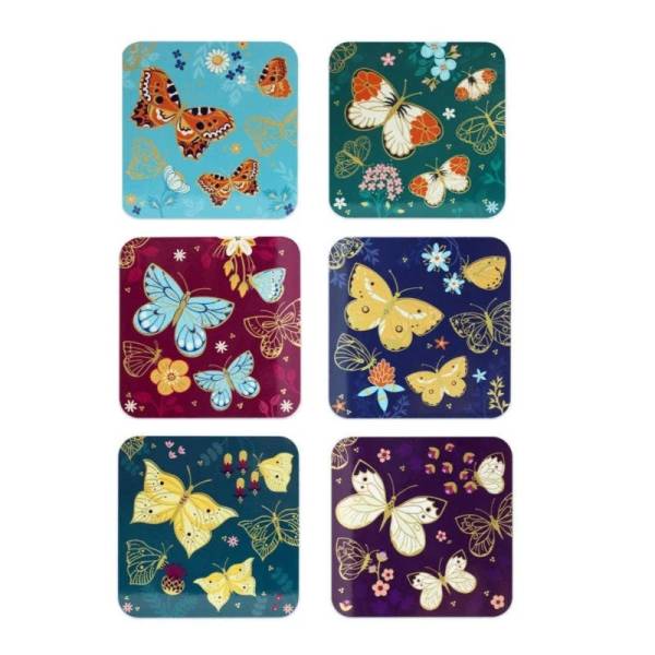 Tipperary Crysta Butterfly Coasters Set of Six