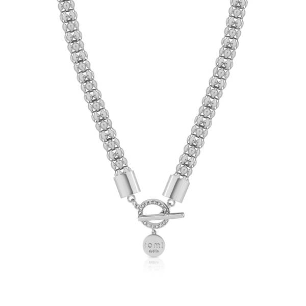 Romi Silver Popcorn Chain Bar Necklace