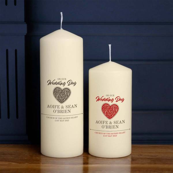 On Your Wedding Day Heart - Personalised Candle