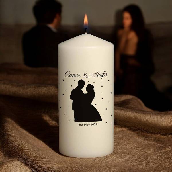 Couple's Silhouette - Personalised Candle