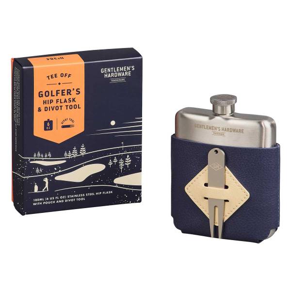 Golfer’s Hip Flask And Divot Tool Set