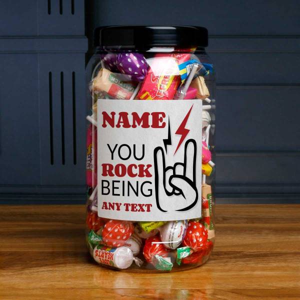 Any Name You Rock - Personalised Sweets Jar