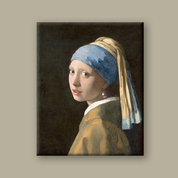 Girl with a Pearl Earring by Johannes Vermeer - Stretched Canvas