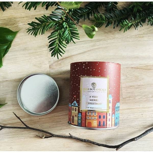 Irish Botanica A Very Merry Christmas Candle in a Tin