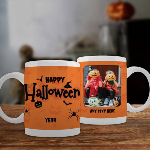 Any Message And Photo Happy Halloween - Personalised Mug