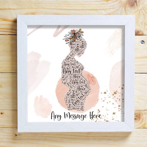 Mam To be - Pregnant Word Cloud Box Frame