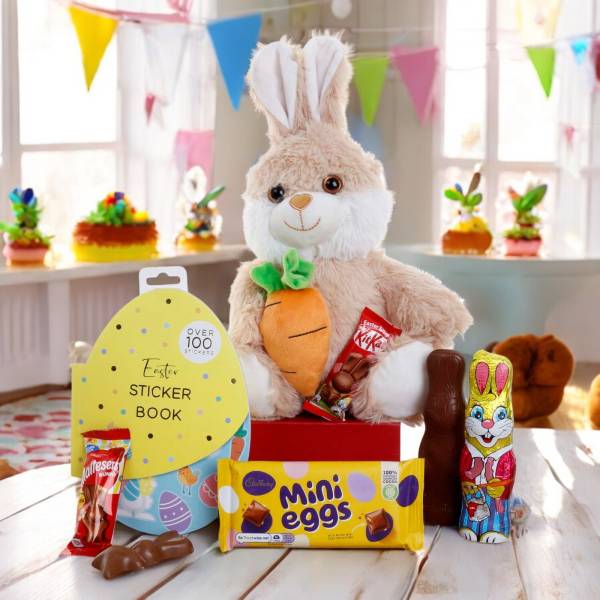 Easter Bunny With Carrot, Sticker Book & Bunny Chocs