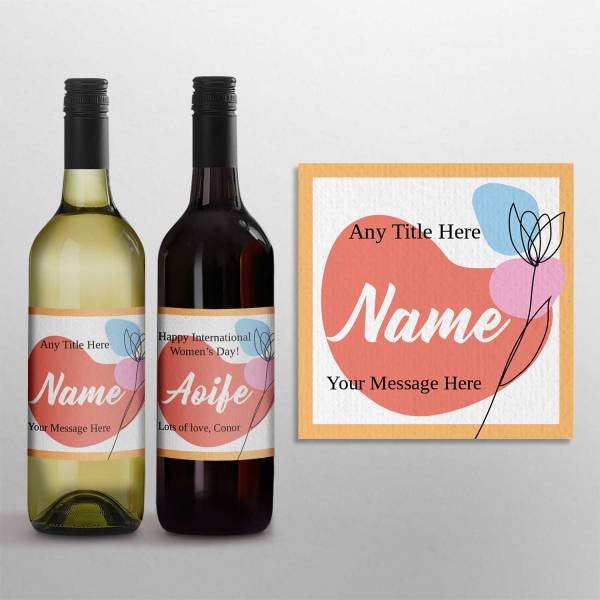 Women's Day Flower - Personalised Wine