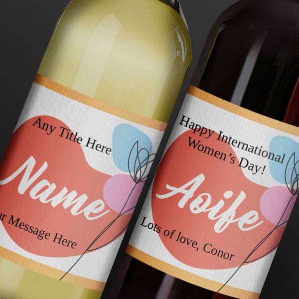 Women's Day Flower - Personalised Wine