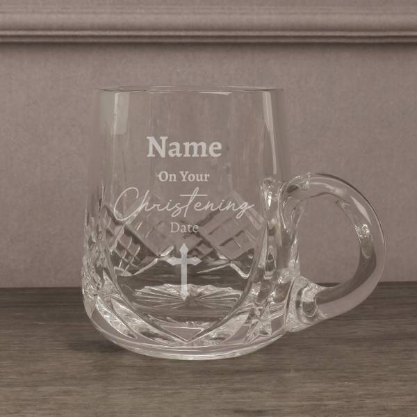 On your Christening Personalised Glass Cup