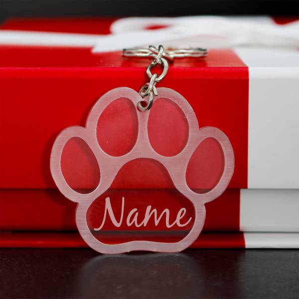 Any Name Pet's Paw Acrylic Keyring