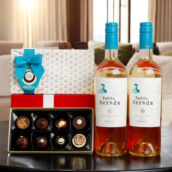 Double White Wine & Choc Hamper