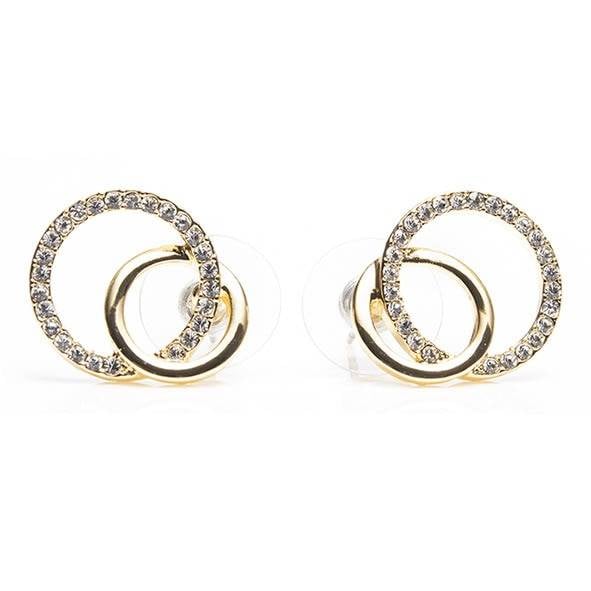 Gold Diamante Loop Earrings - Newgrange Living